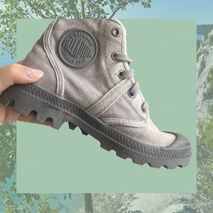 Gray Palladium canvas lace up boots (unisex)